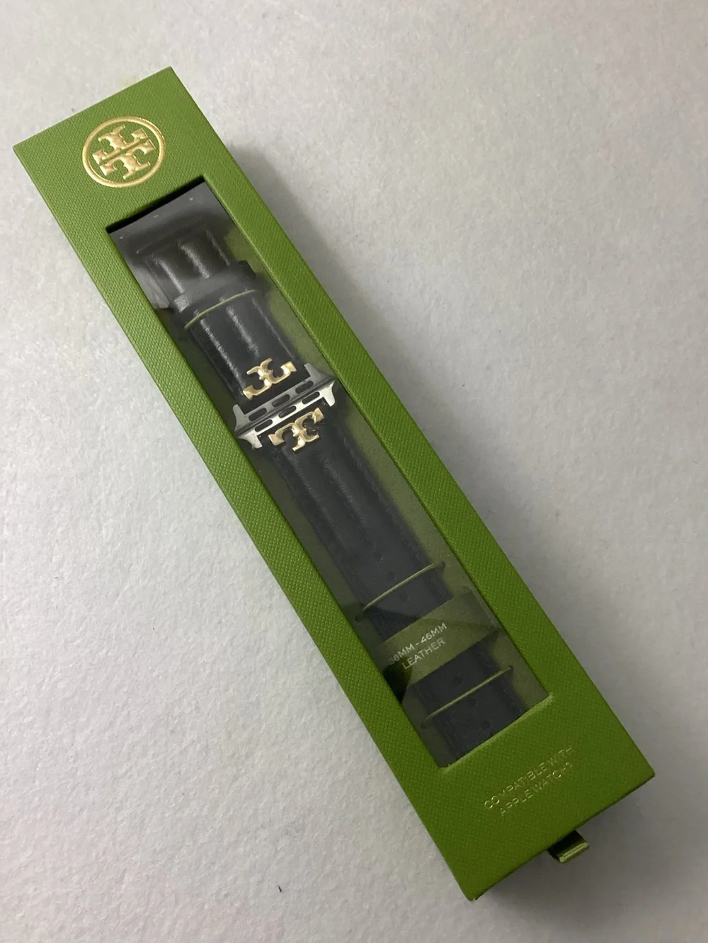 Tory Burch The Kira Black Leather Strap For Apple Watch® 38mm-46mm
